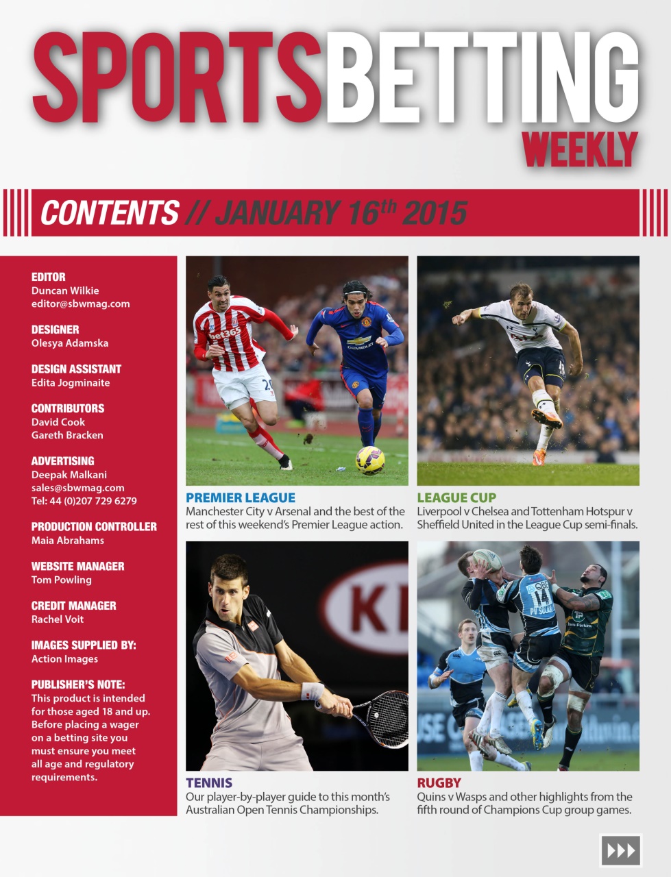 Sports Betting Weekly Preview Pages