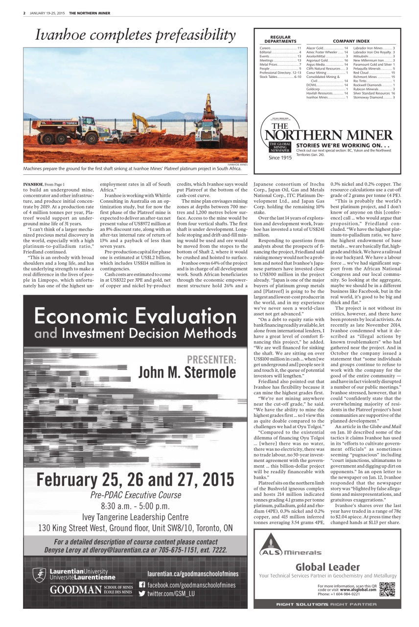 The Northern Miner Preview Pages