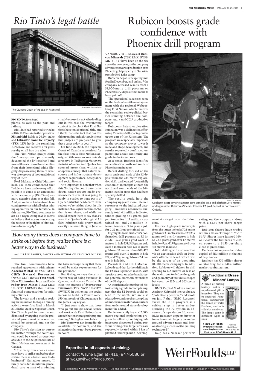 The Northern Miner Preview Pages