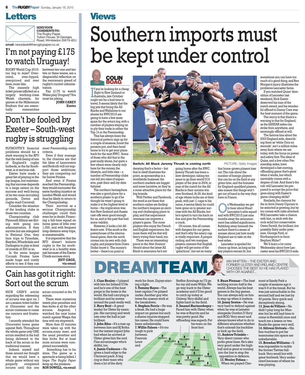 The Rugby Paper Preview Pages