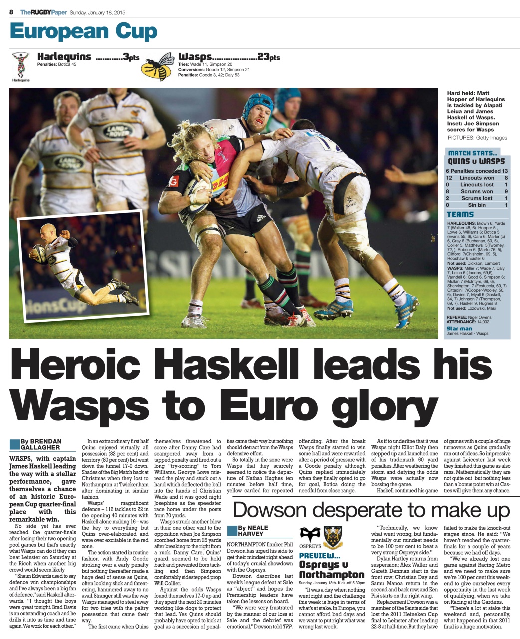 The Rugby Paper Preview Pages
