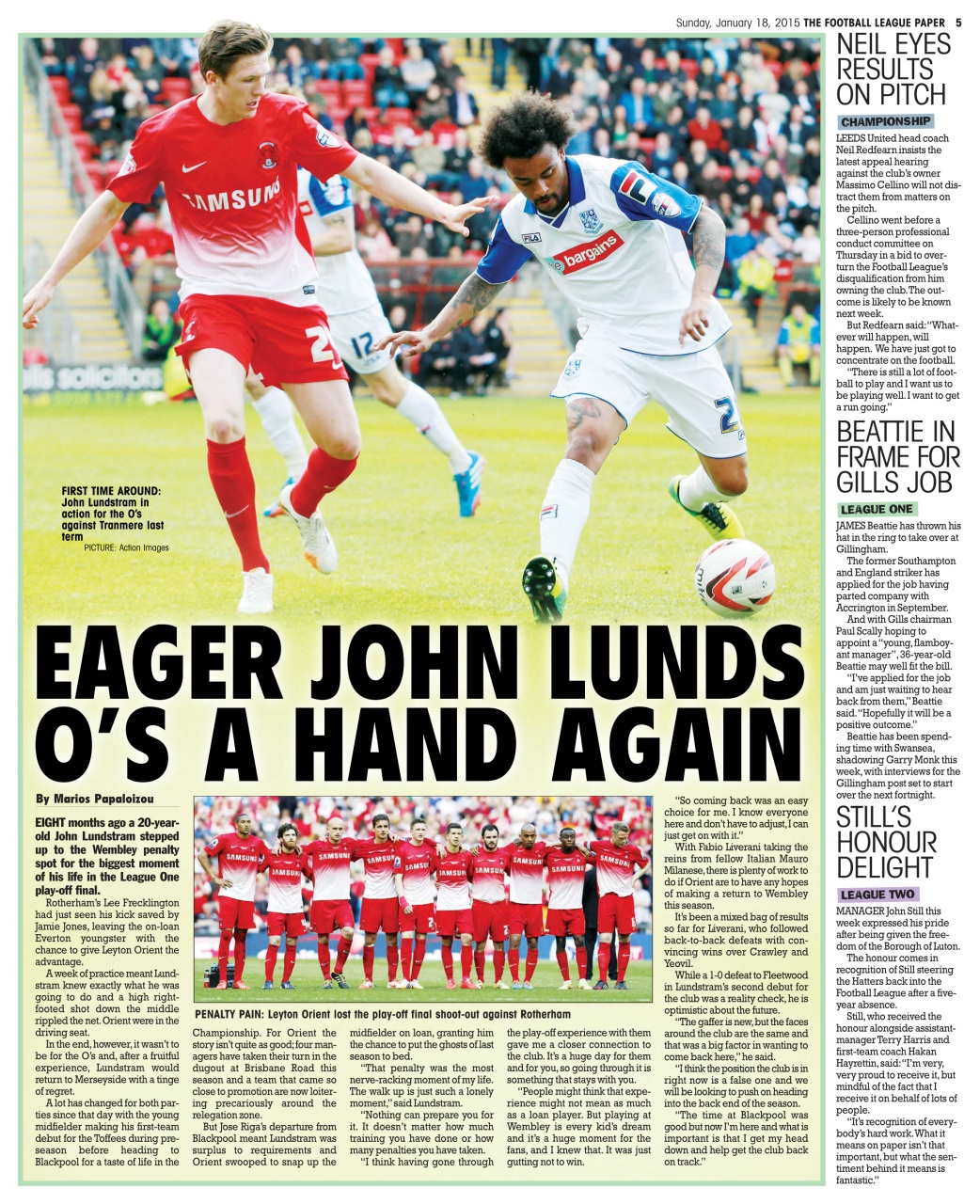 The Football League Paper Preview Pages