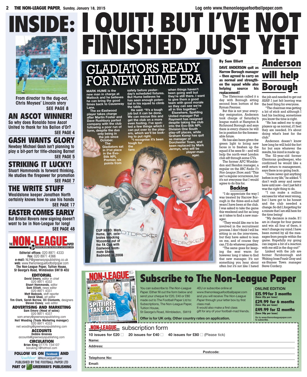 The Non-League Football Paper Preview Pages