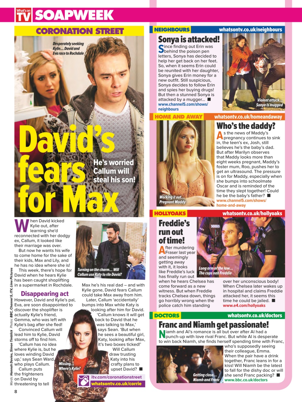 What's on TV Preview Pages