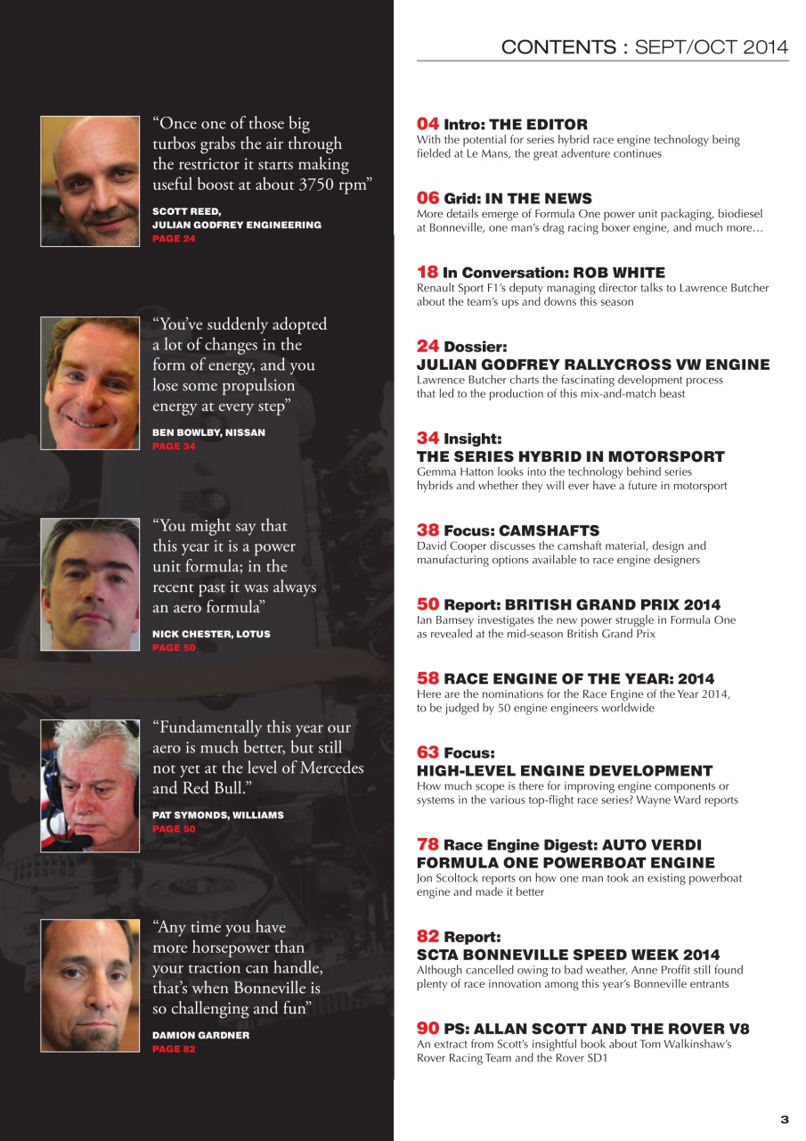 Race Engine Technology Preview Pages