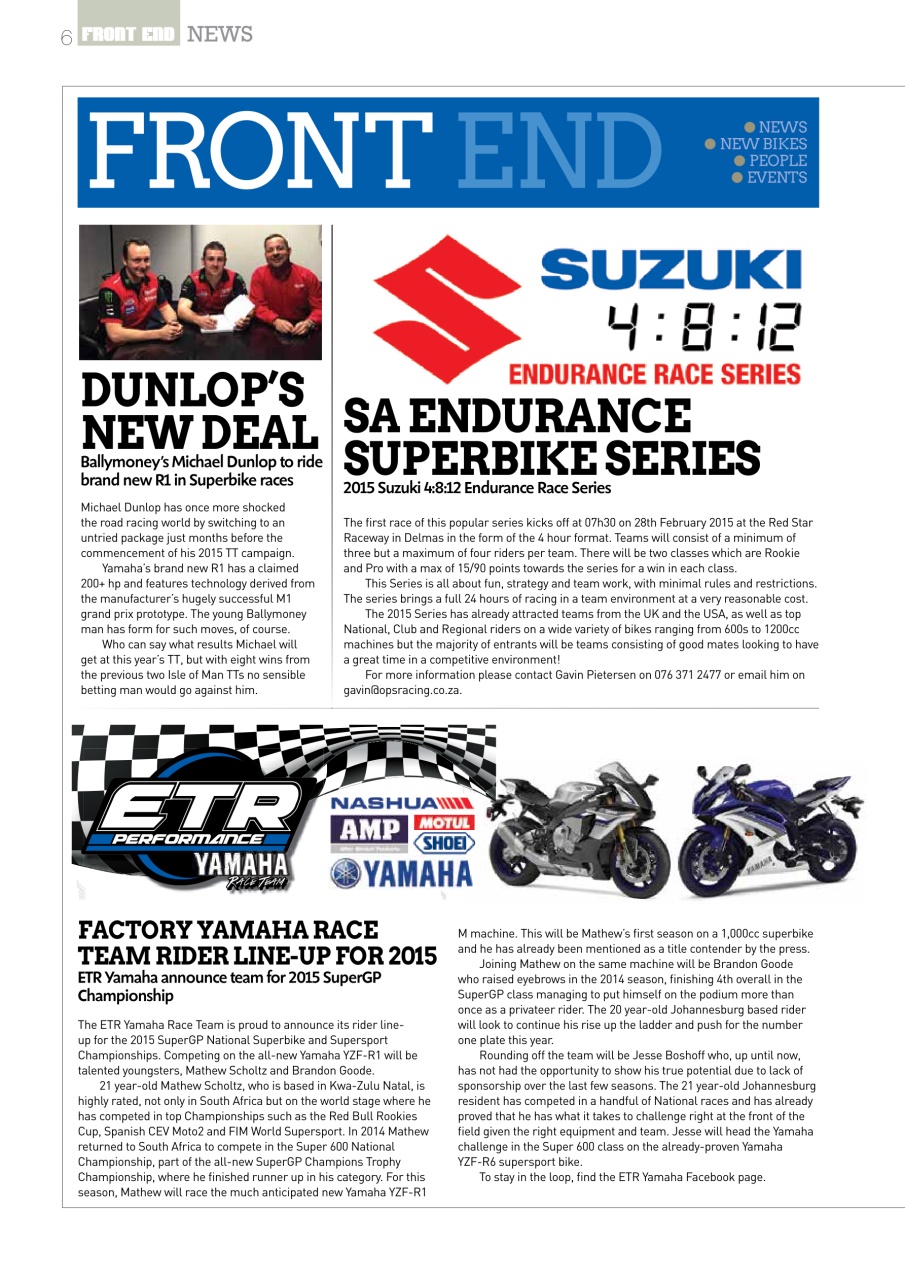 SuperBike South Africa Preview Pages