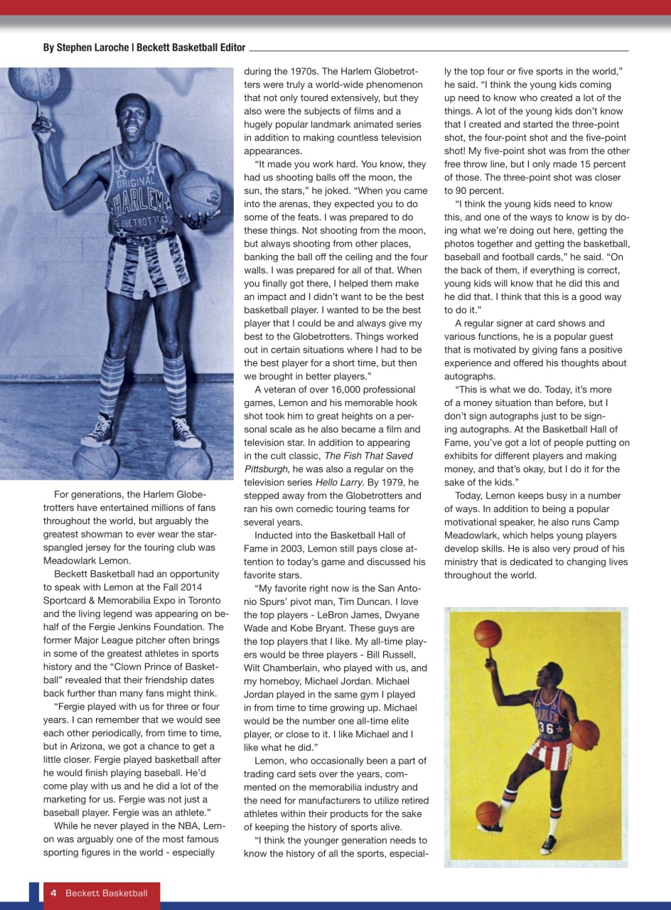 Beckett Basketball Magazine Preview Pages