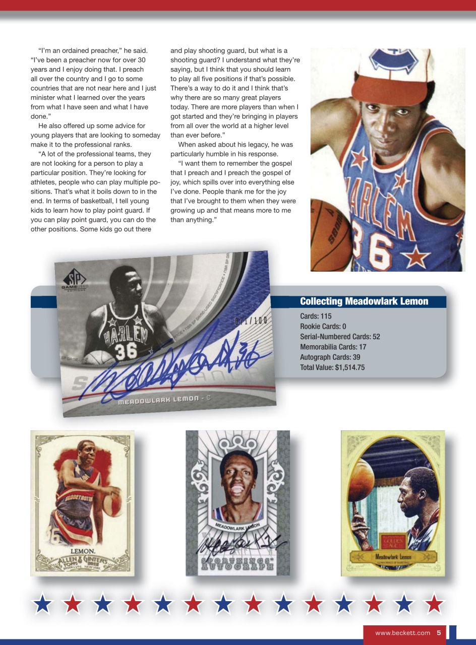 Beckett Basketball Magazine Preview Pages