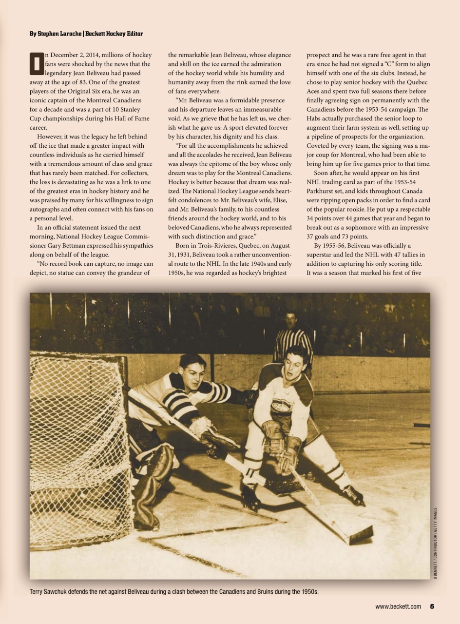 Beckett Hockey Magazine Preview Pages