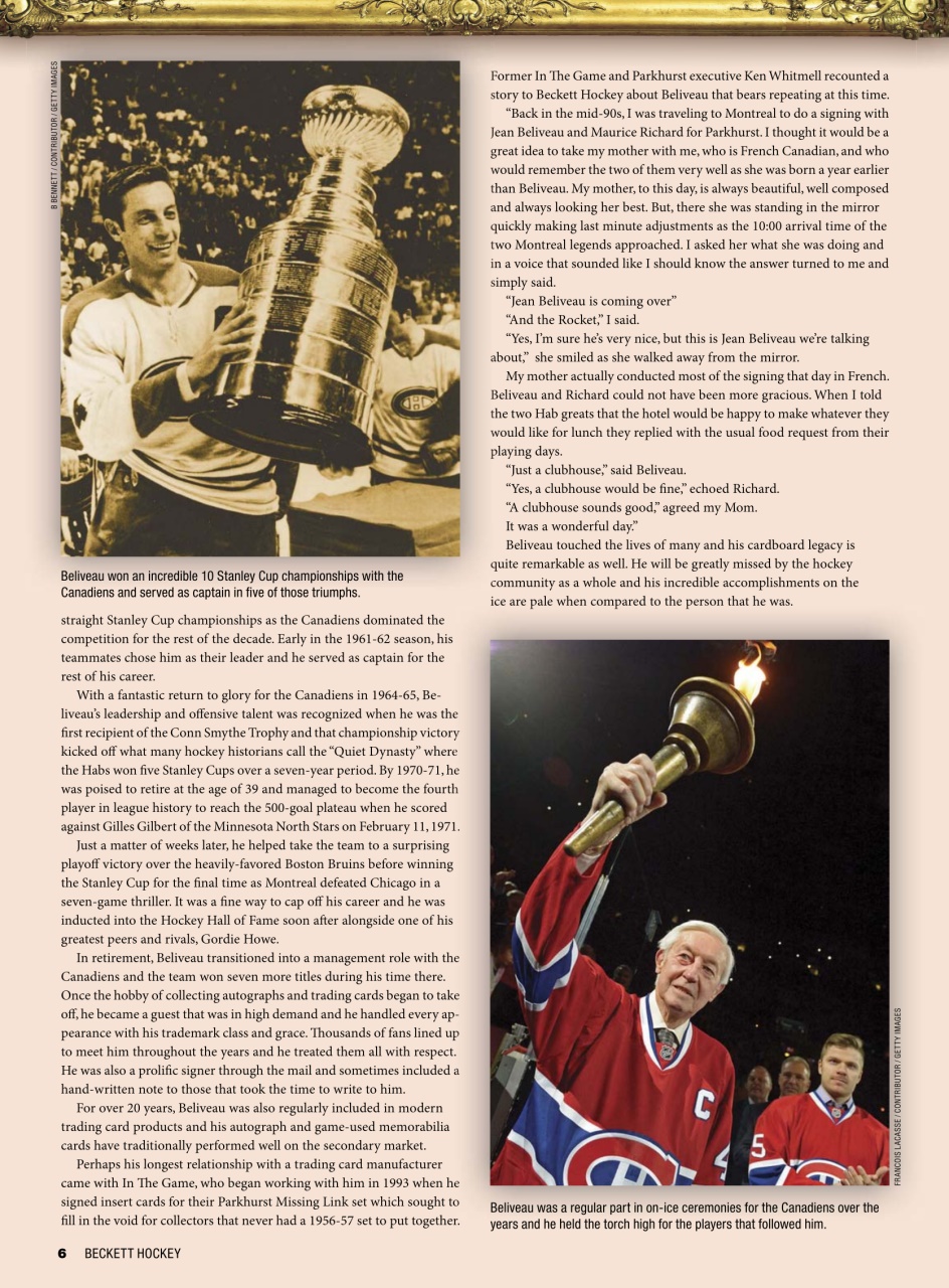 Beckett Hockey Magazine Preview Pages