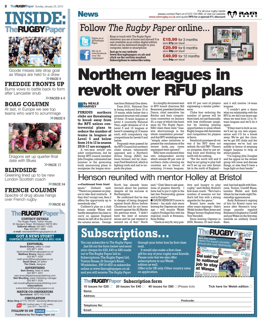 The Rugby Paper Preview Pages