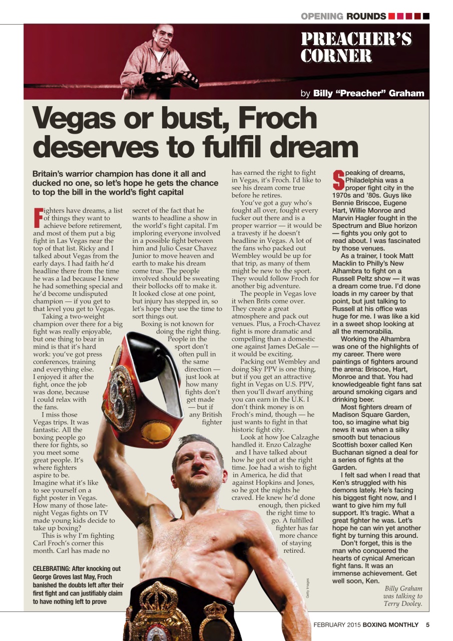 Boxing Monthly Preview Pages