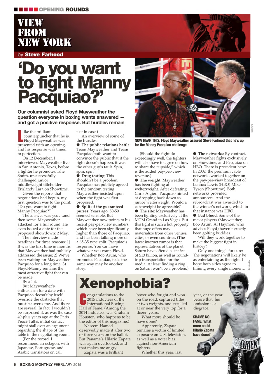 Boxing Monthly Preview Pages