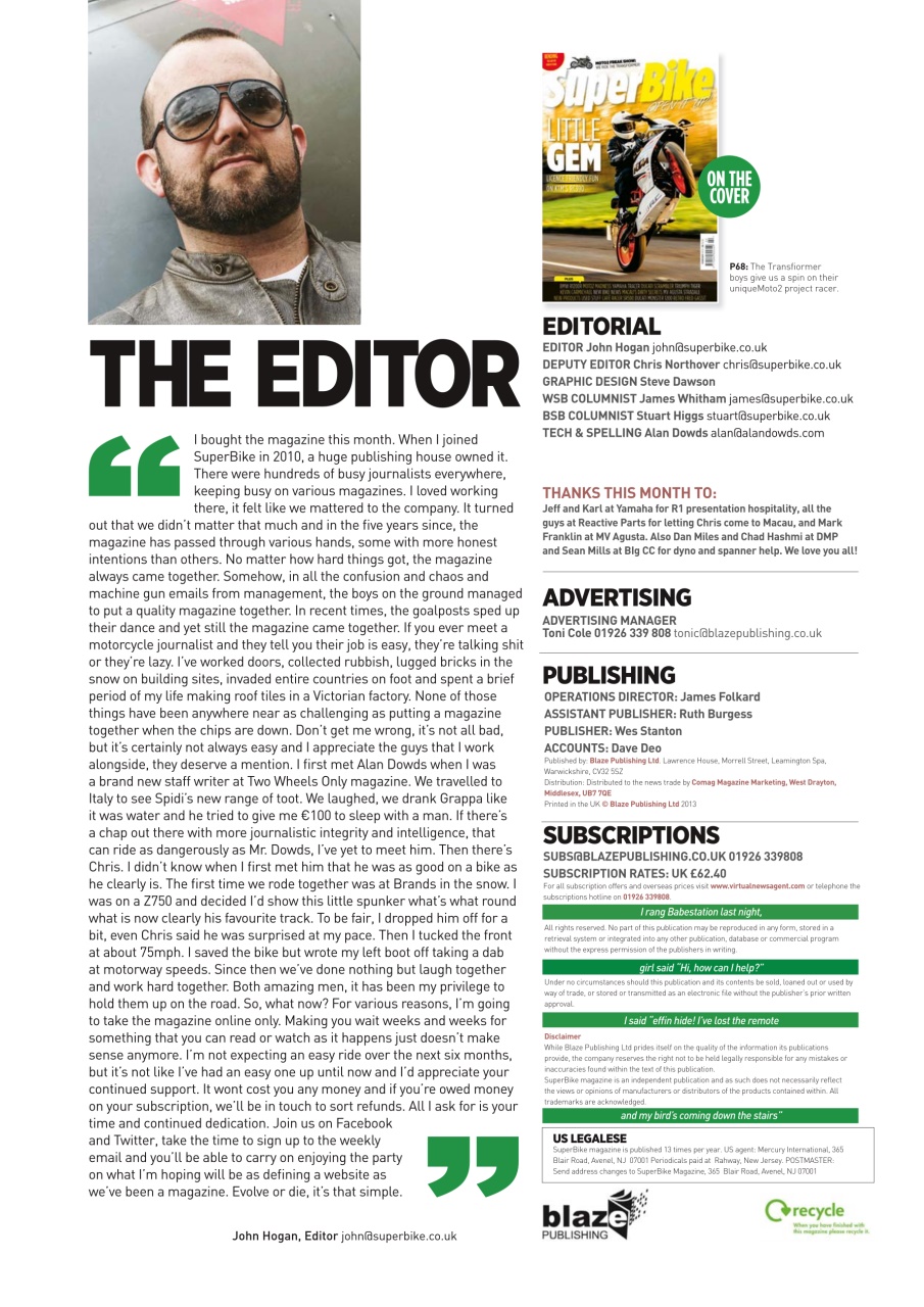 Superbike Magazine Preview Pages