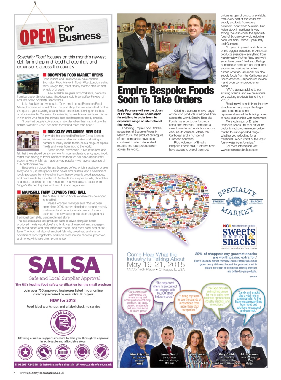 Speciality Food Preview Pages