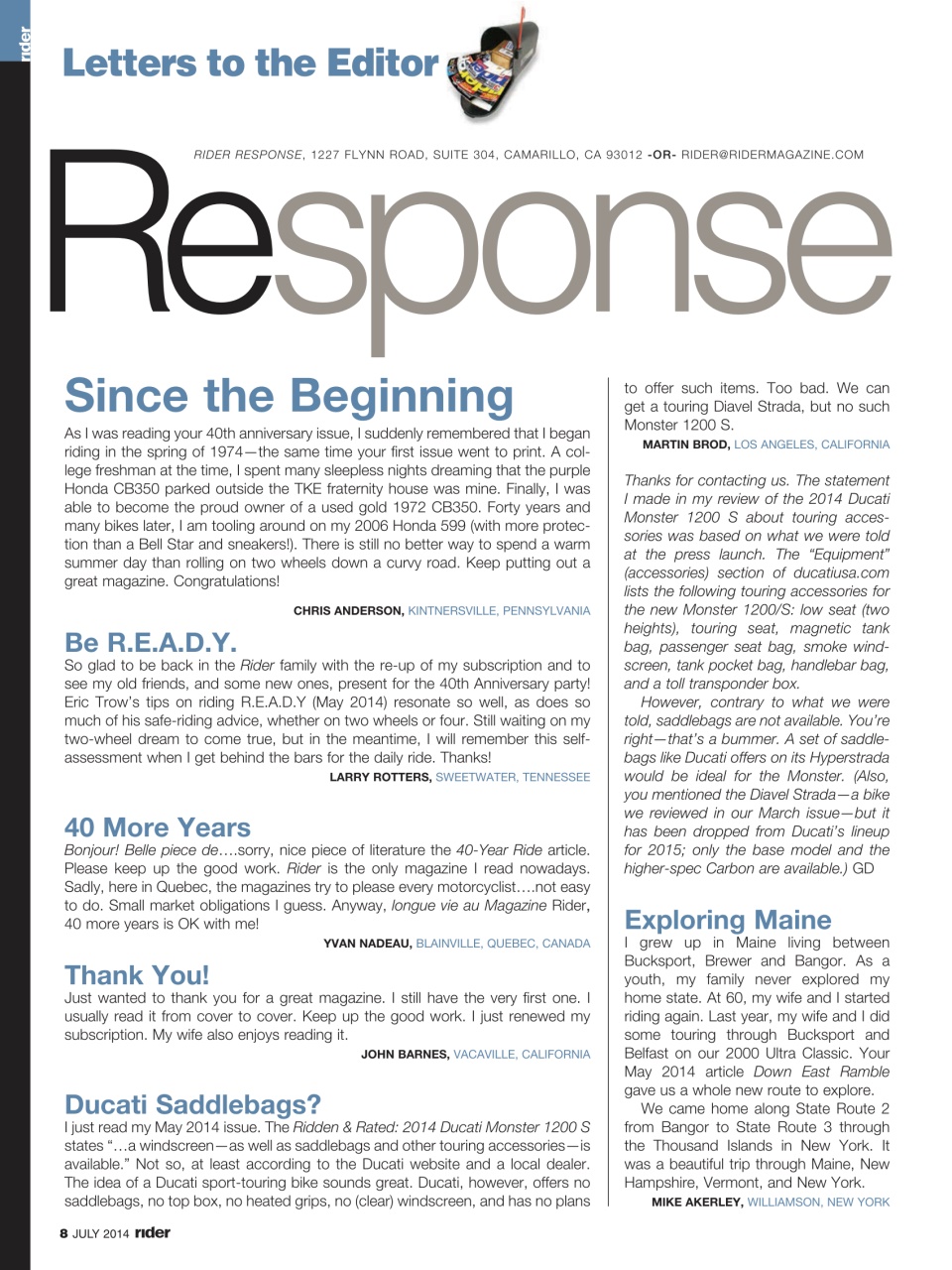 Rider Magazine Preview Pages