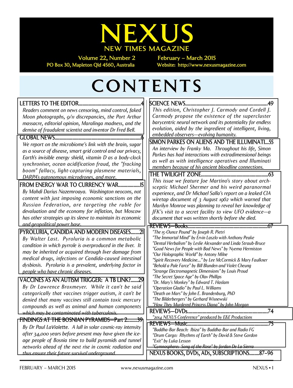 Nexus Magazine Preview Pages