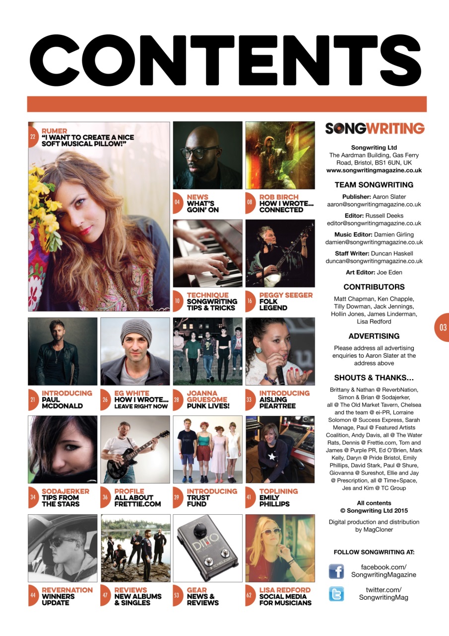 Songwriting Magazine Preview Pages