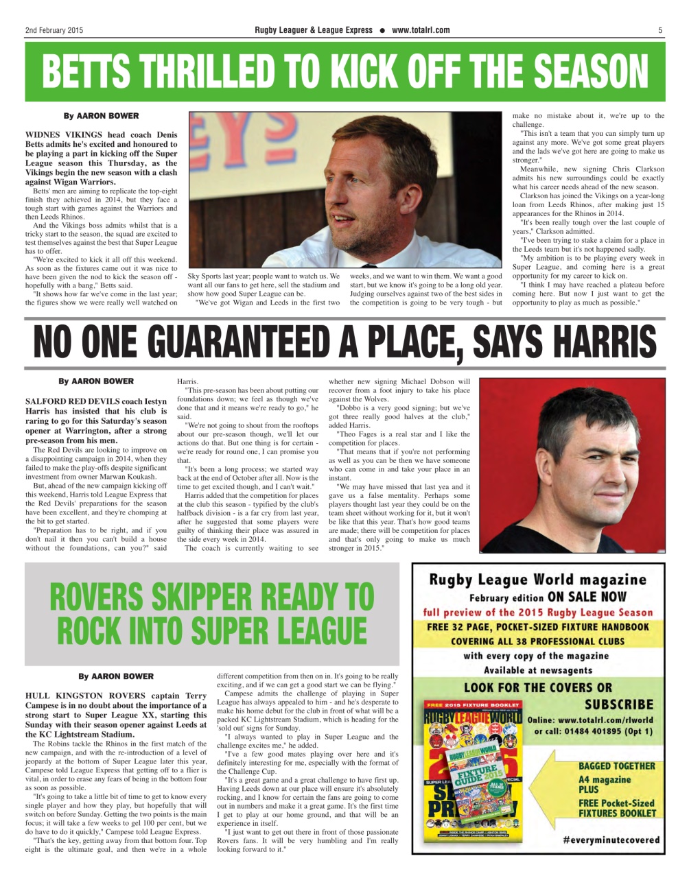 League Express Preview Pages