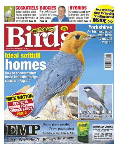Cage & Aviary Birds issue No.5840 Ideal Softbill Homes