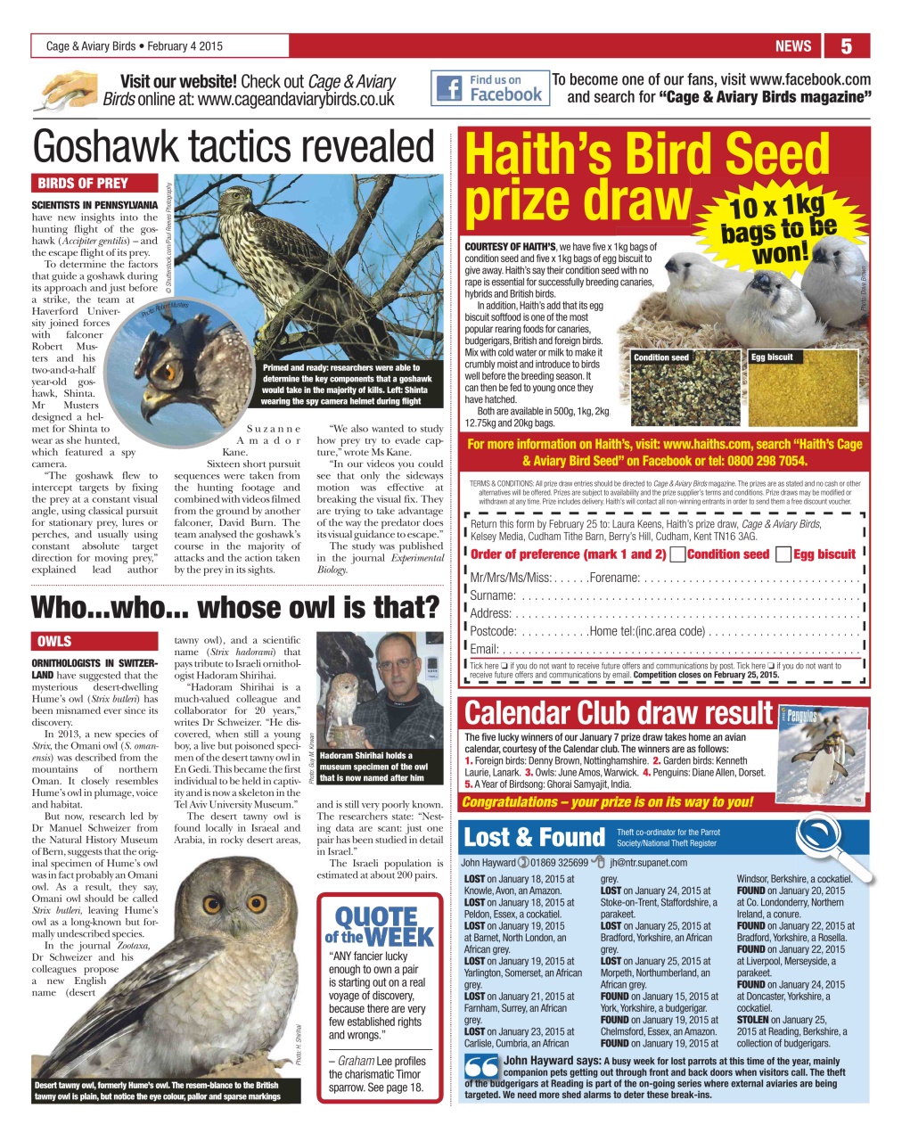 Cage & Aviary Birds Preview Pages