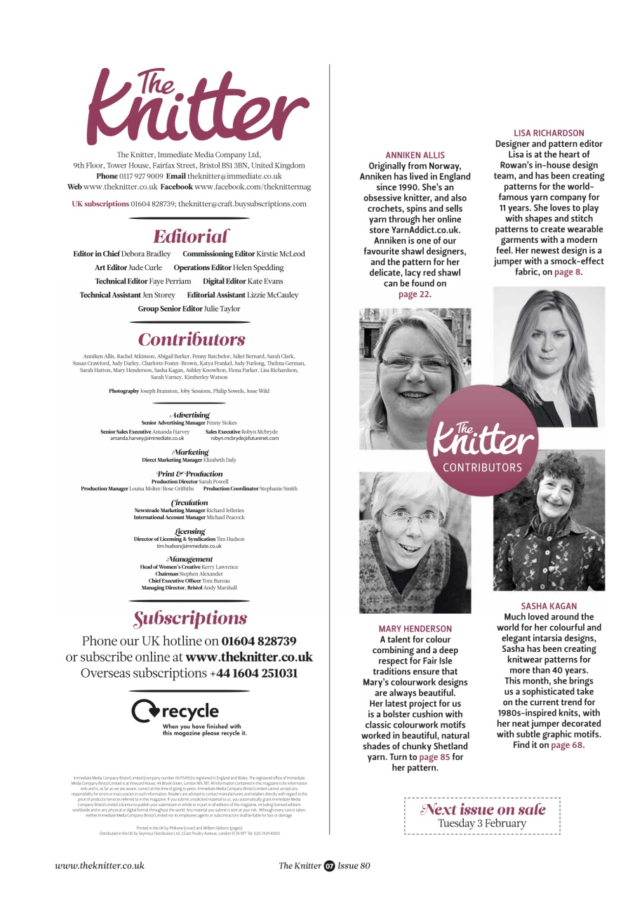 The Knitter Preview Pages