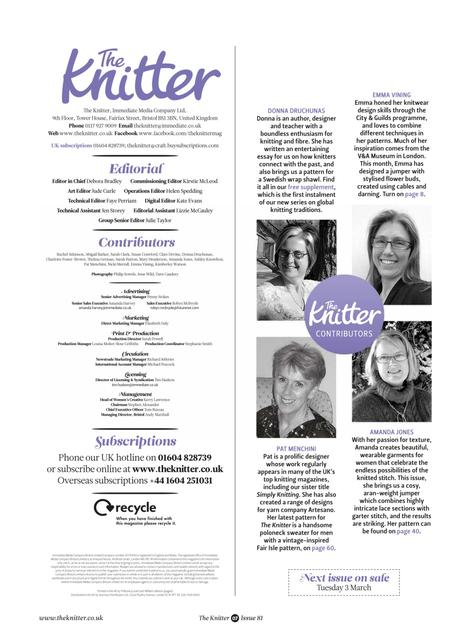 The Knitter Preview Pages