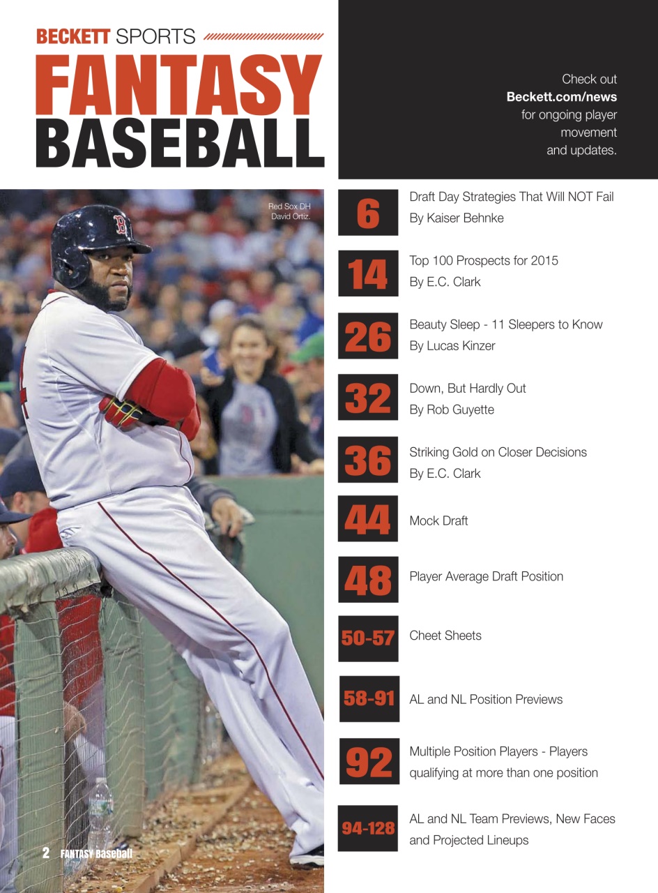 Beckett Baseball Magazine Preview Pages