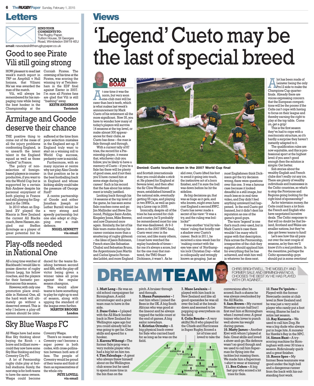 The Rugby Paper Preview Pages
