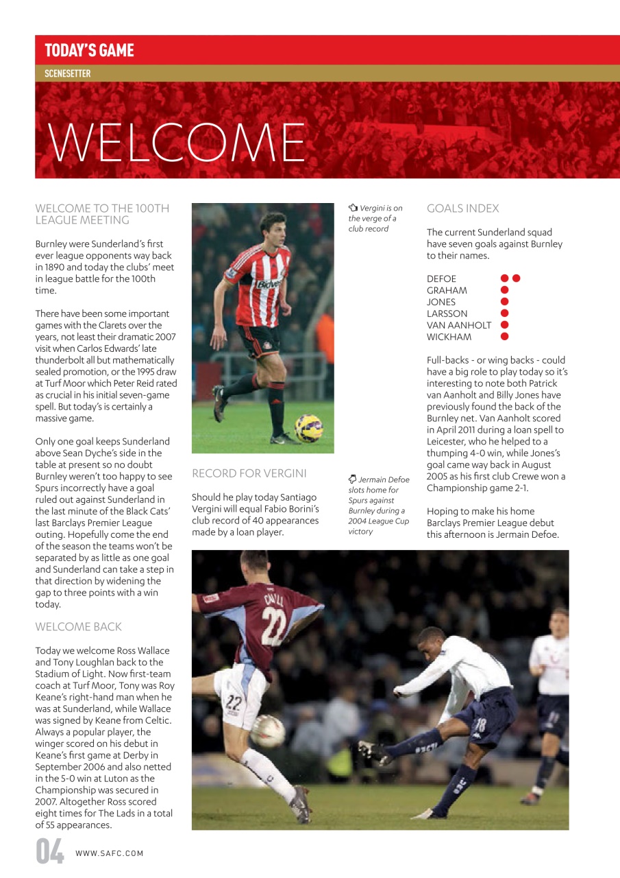 Sunderland FC Preview Pages