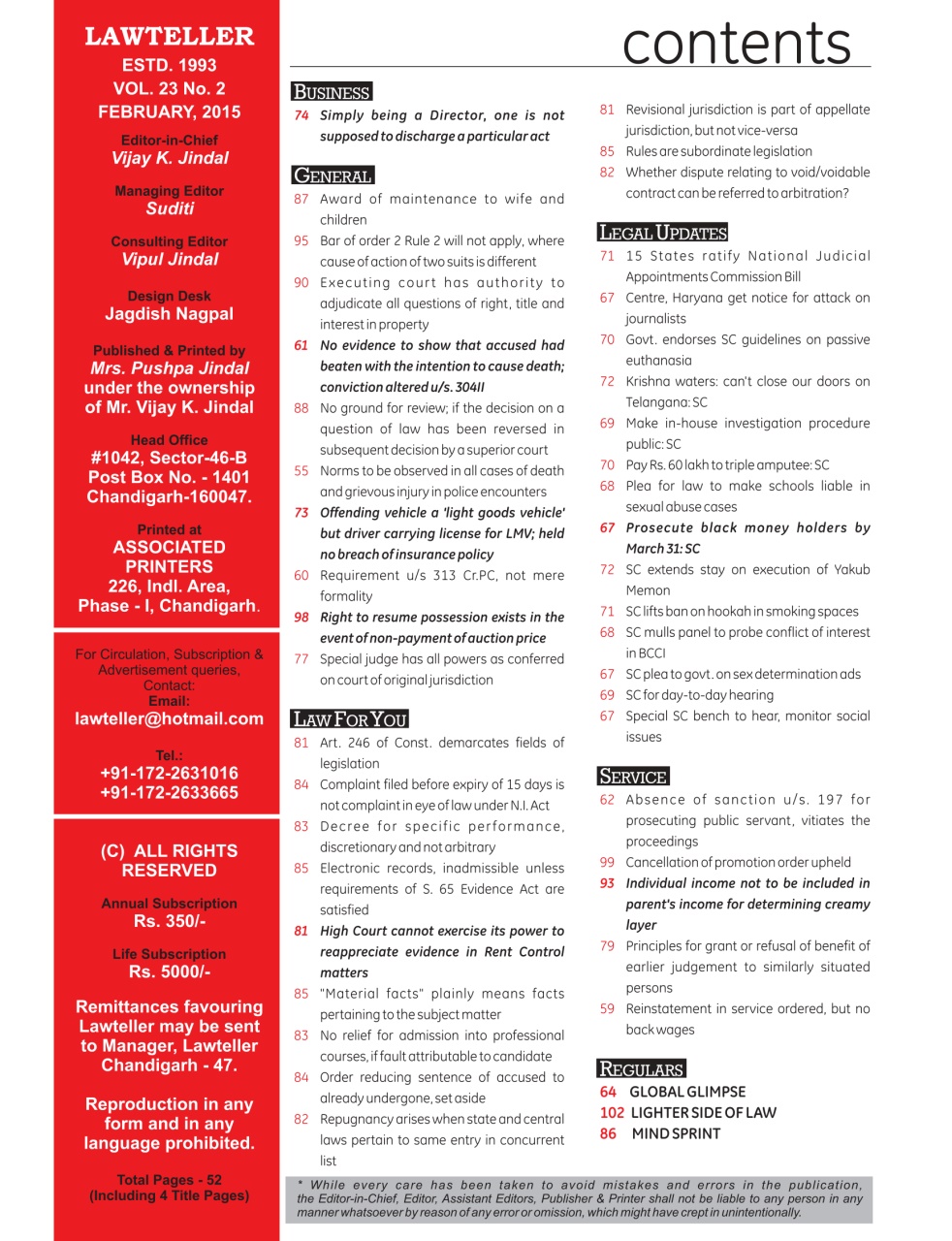 Lawteller – A Legal Awareness Magazine Preview Pages