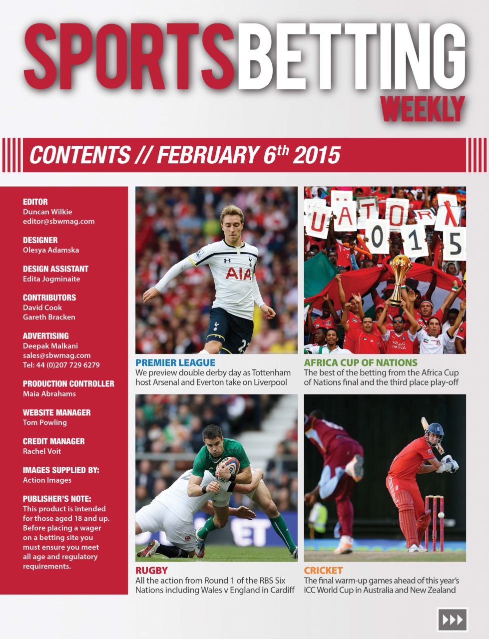 Sports Betting Weekly Preview Pages