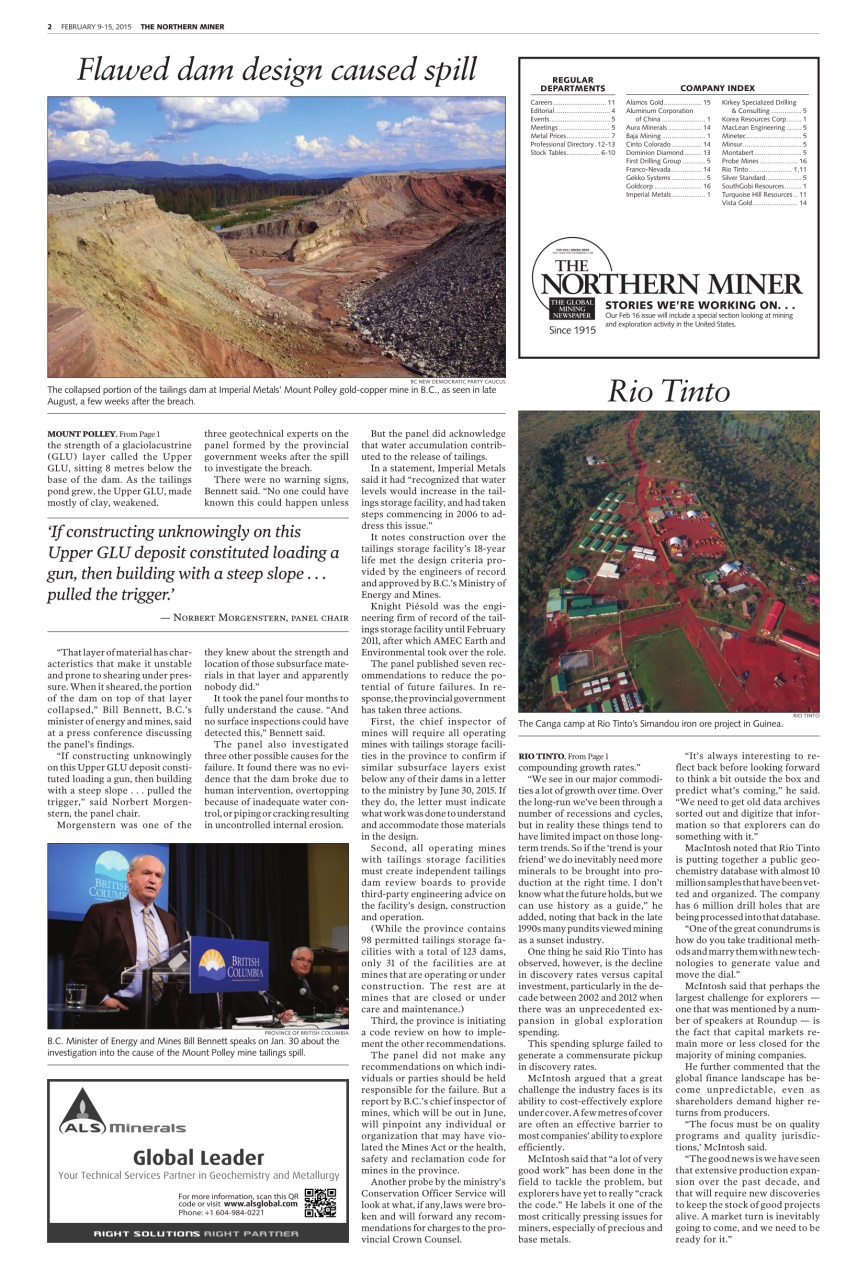 The Northern Miner Preview Pages