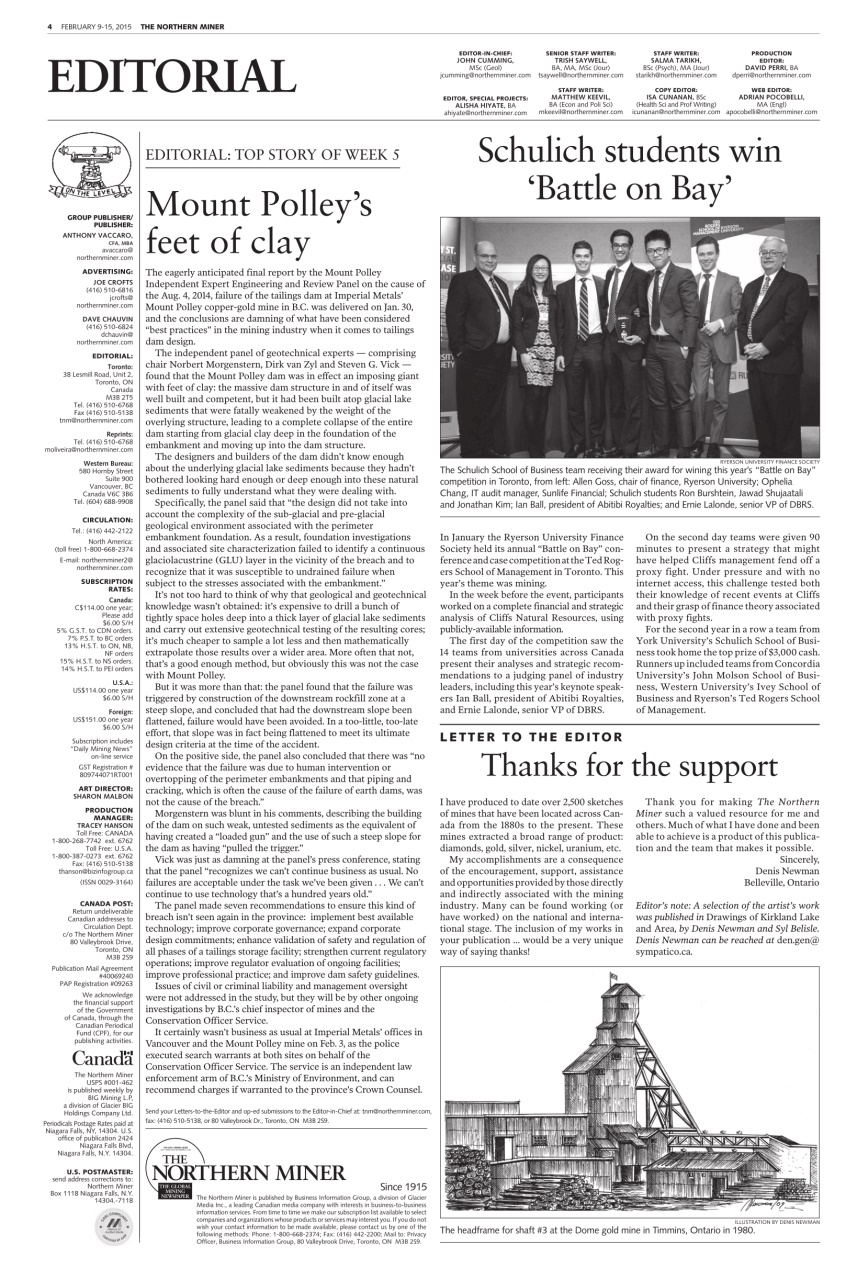 The Northern Miner Preview Pages