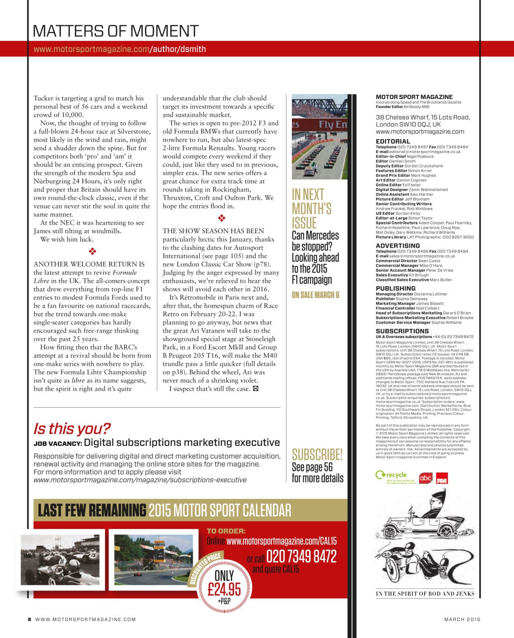 Motor Sport Magazine Preview Pages