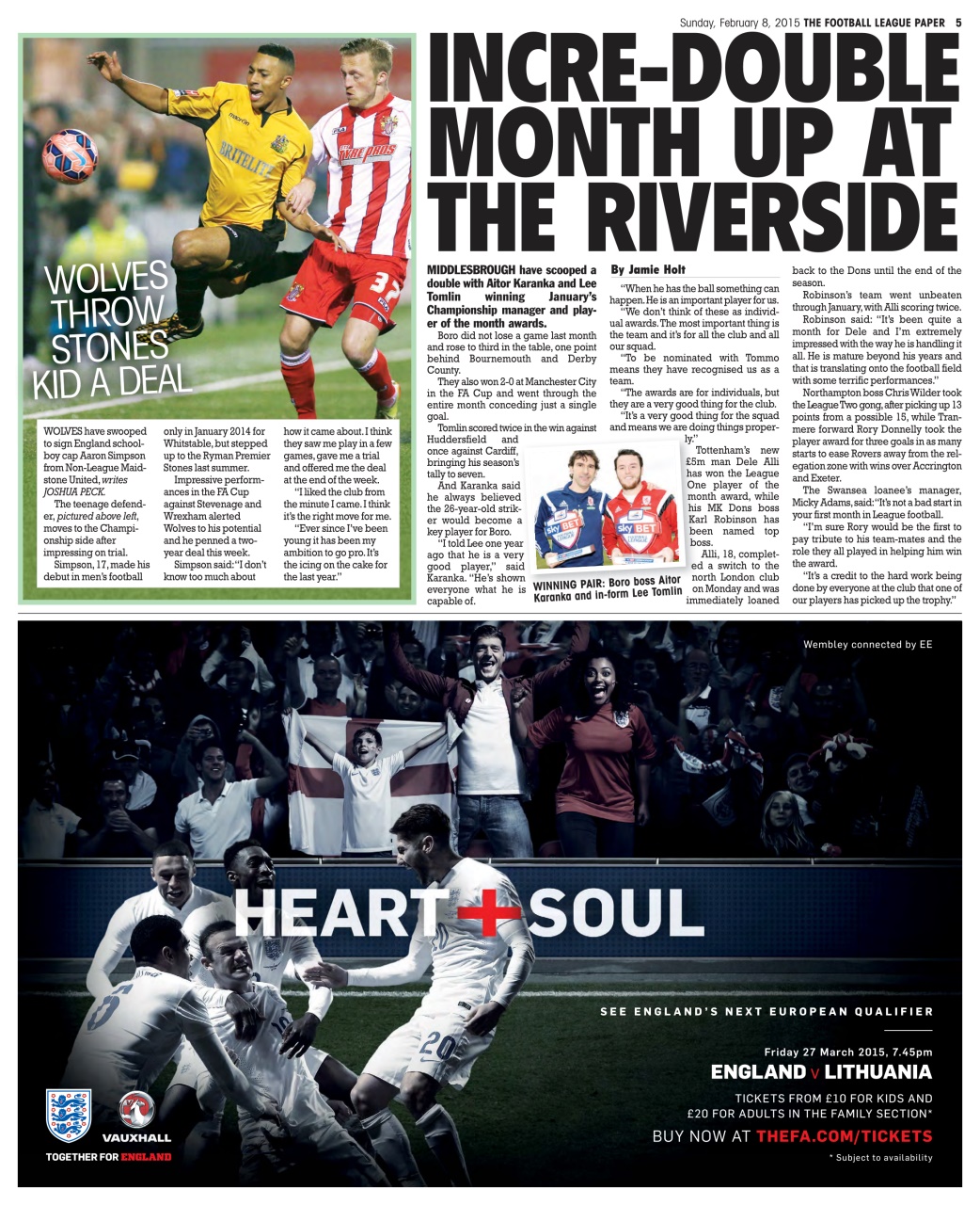 The Football League Paper Preview Pages