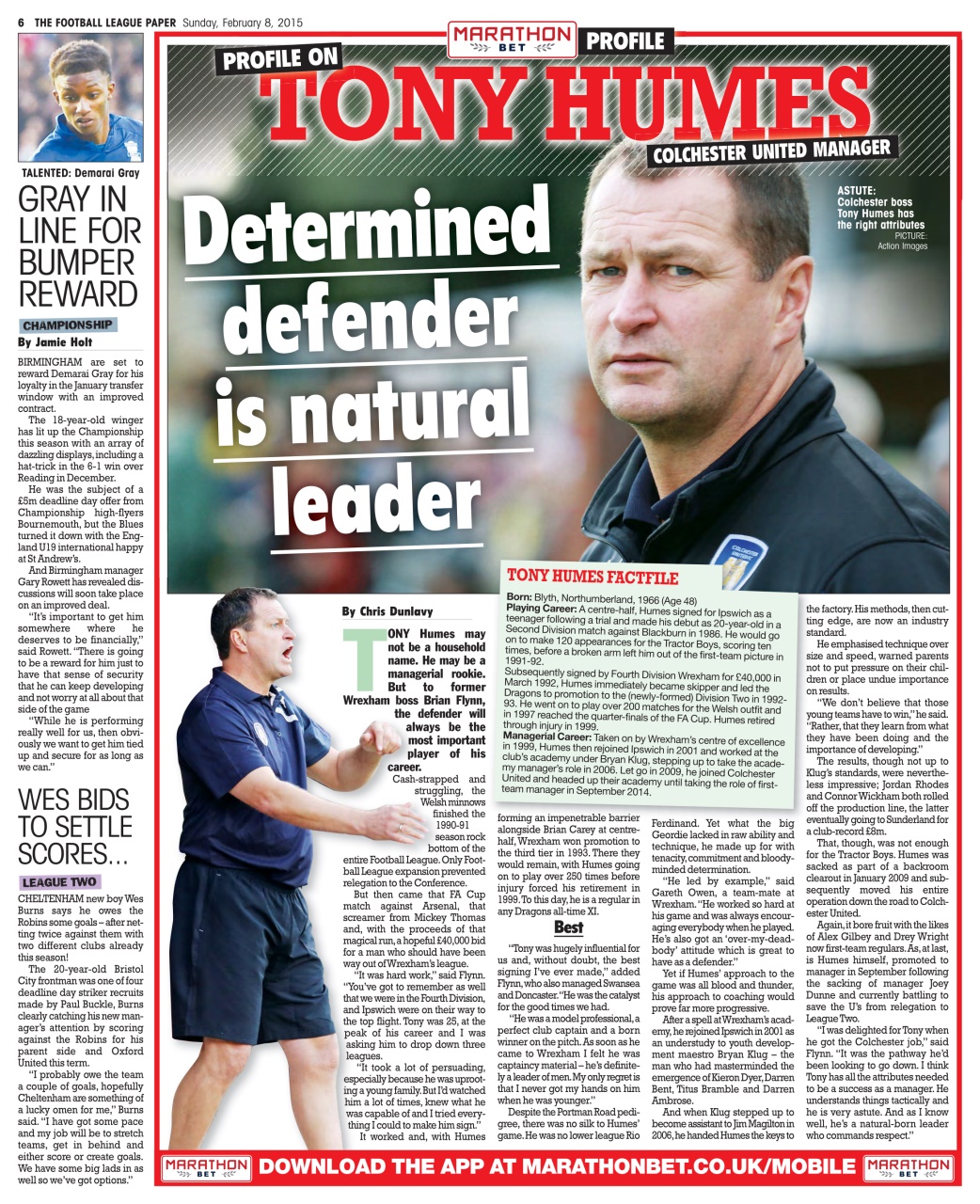 The Football League Paper Preview Pages