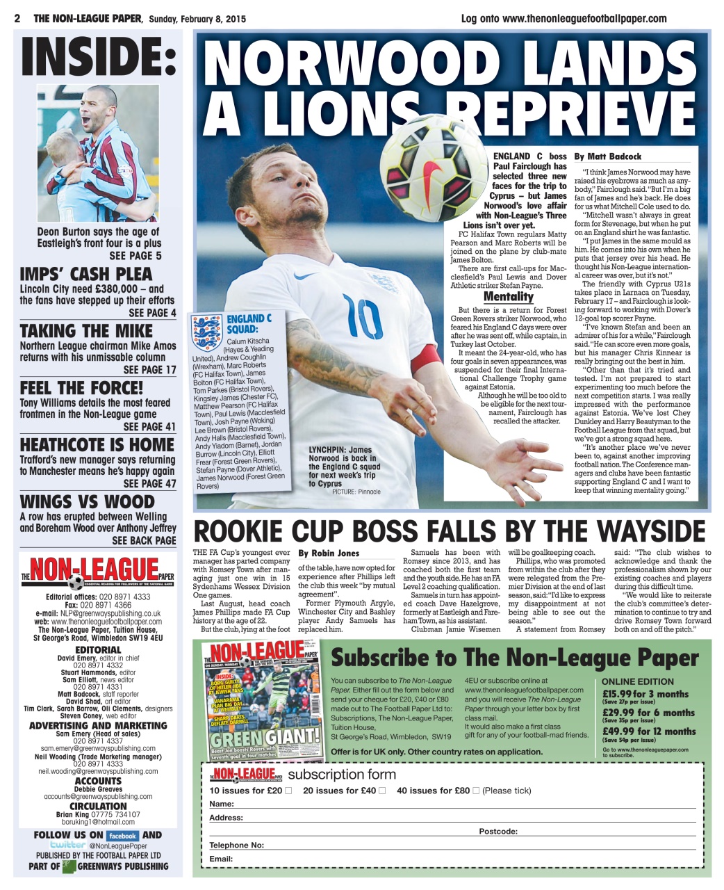 The Non-League Football Paper Preview Pages