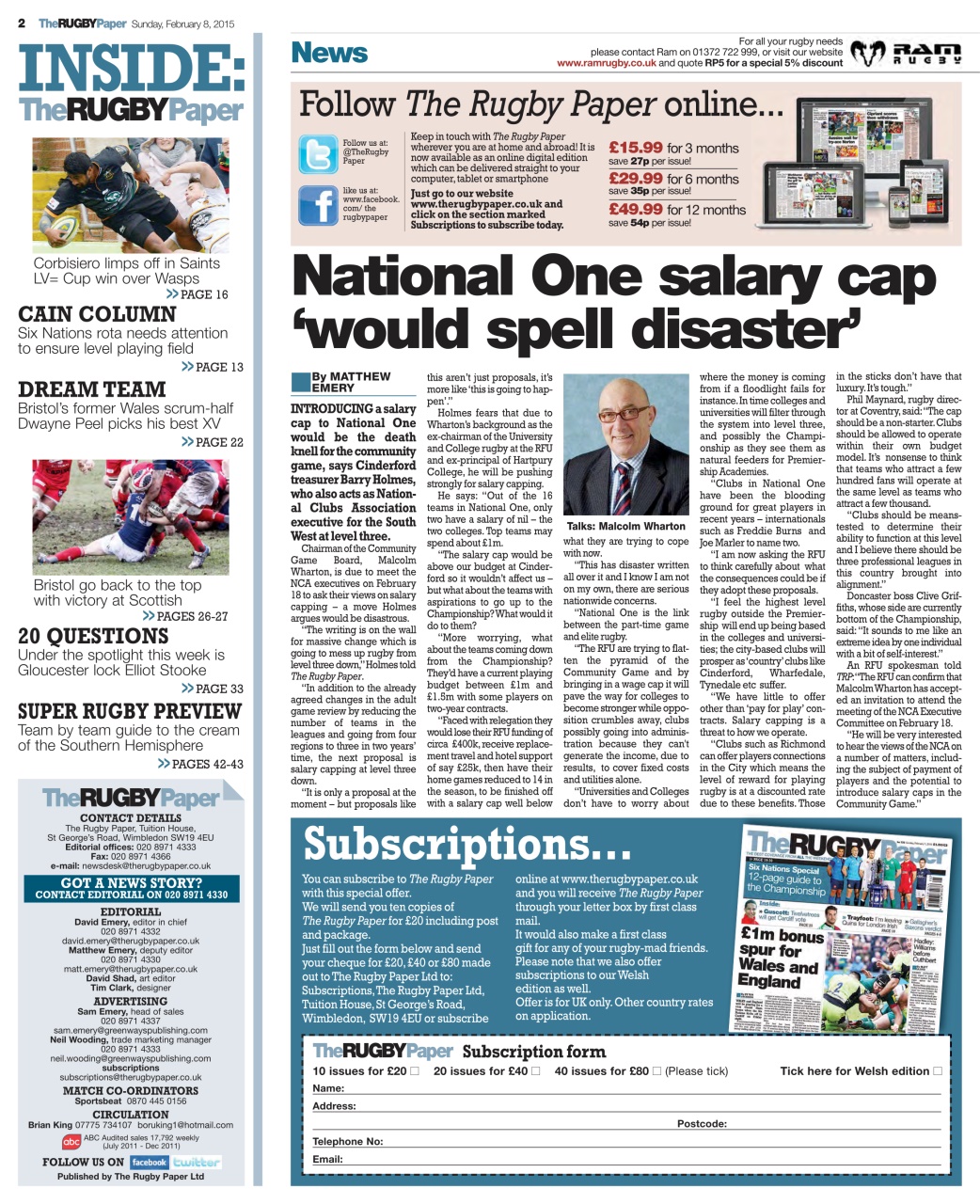 The Rugby Paper Preview Pages