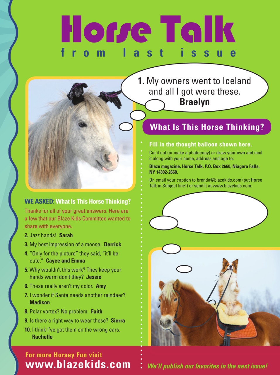 Blaze Magazine For Horse Crazy Kids Preview Pages