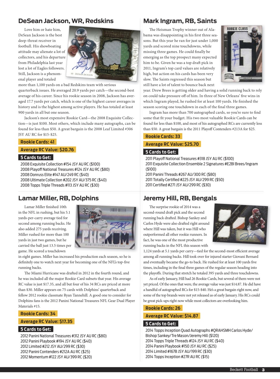 Beckett Football Magazine Preview Pages
