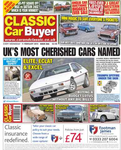 Classic Car Buyer issue No.265 UK's Most Cherished Cars Named