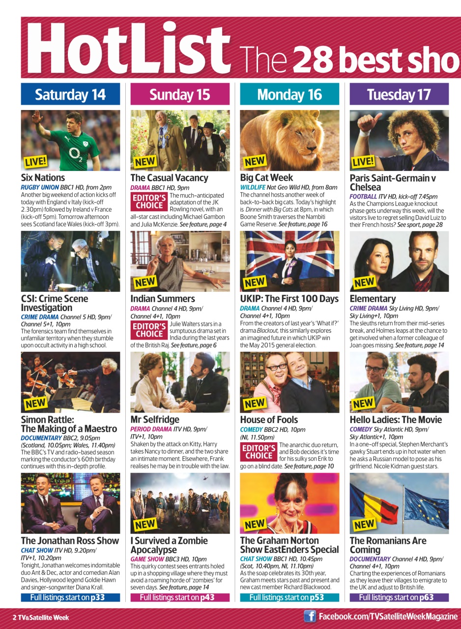 TV & Satellite Week Preview Pages