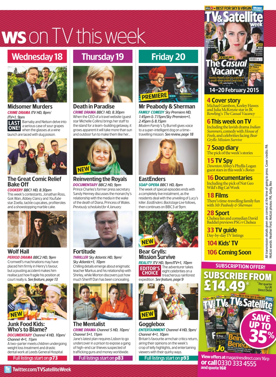 TV & Satellite Week Preview Pages