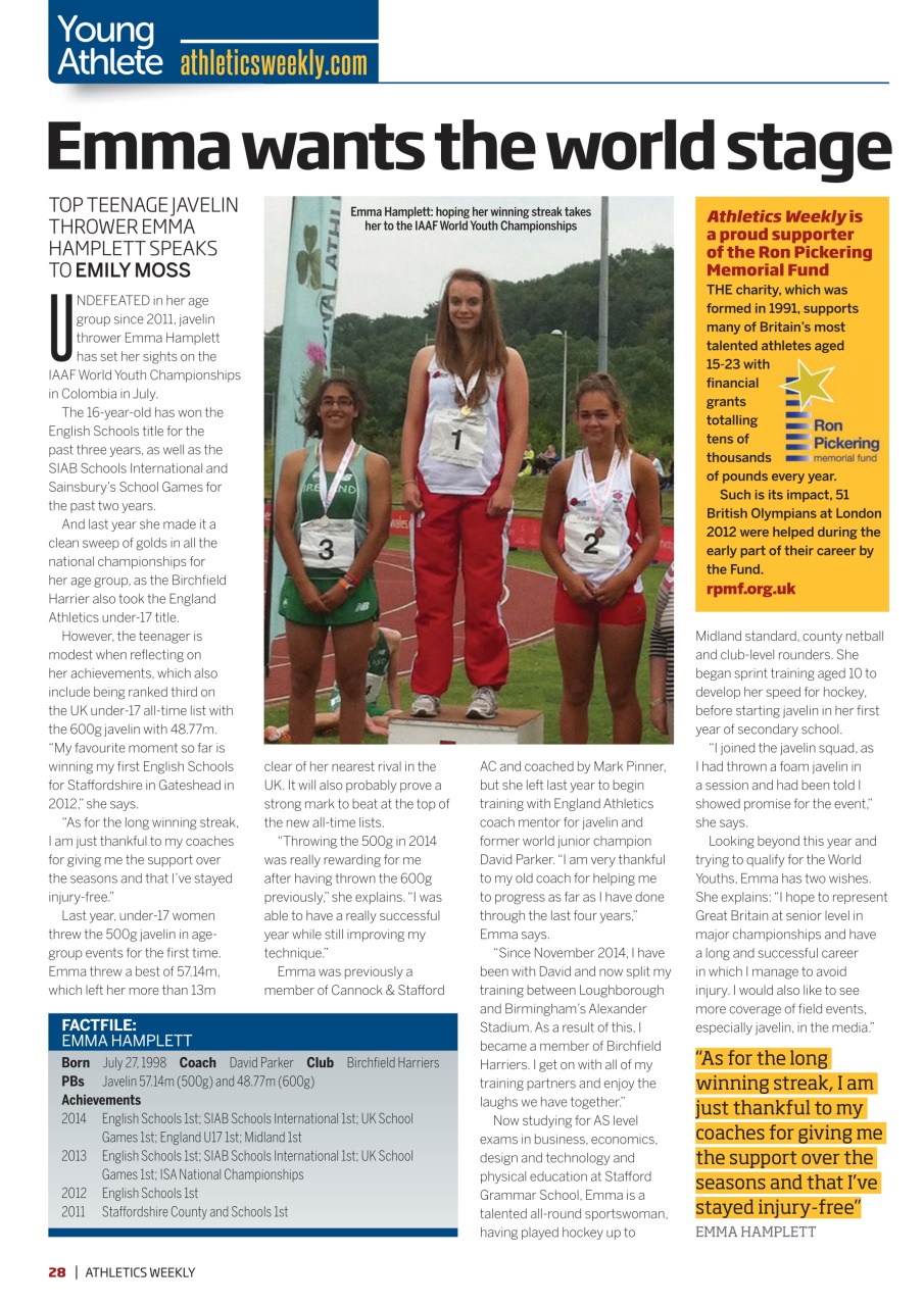 AW – Athletics Weekly Magazine Preview Pages