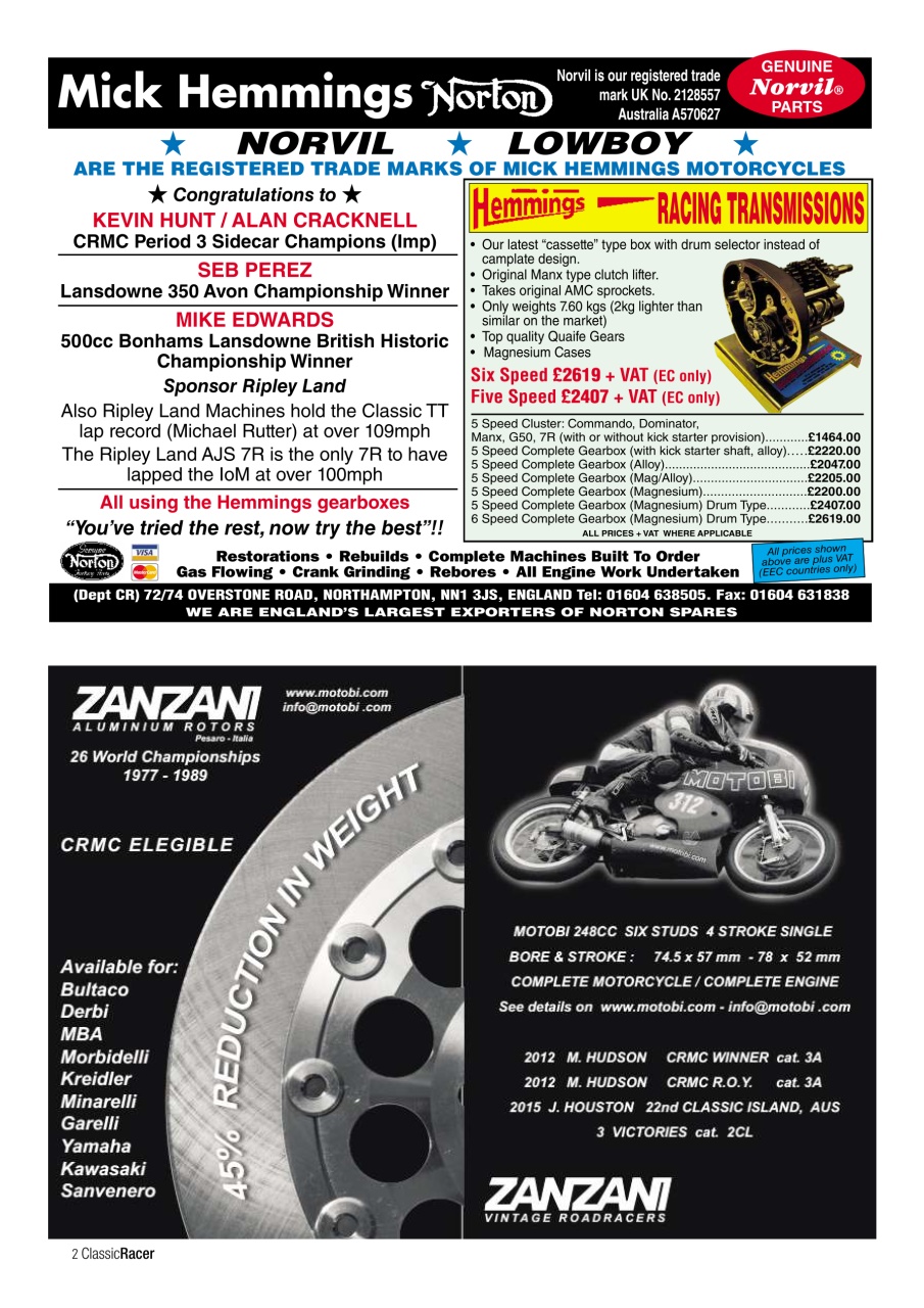 Classic Racer Preview Pages