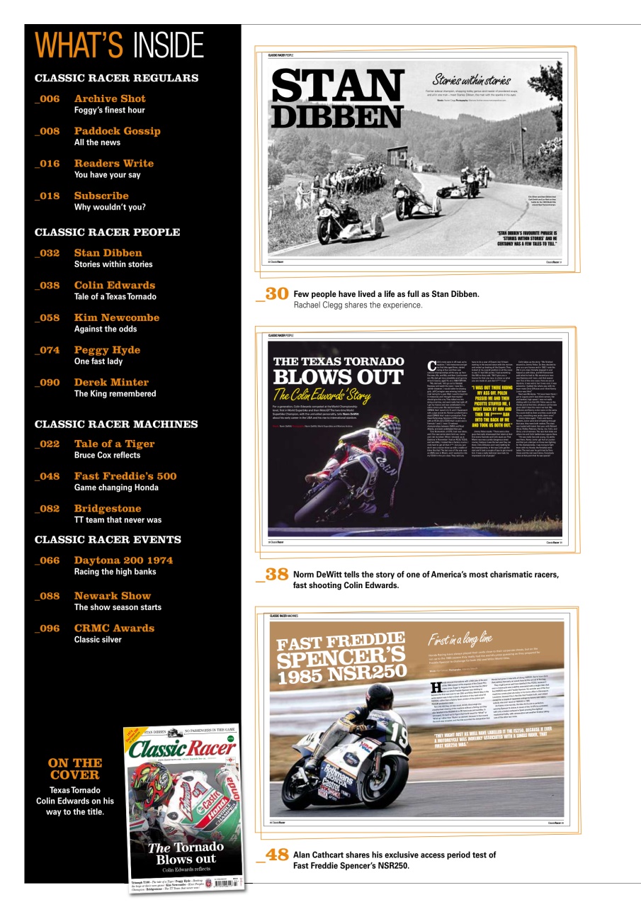 Classic Racer Preview Pages