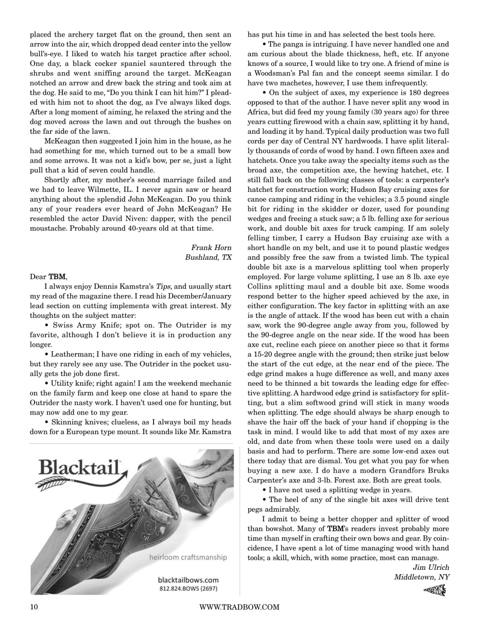 Traditional Bowhunter Magazine Preview Pages