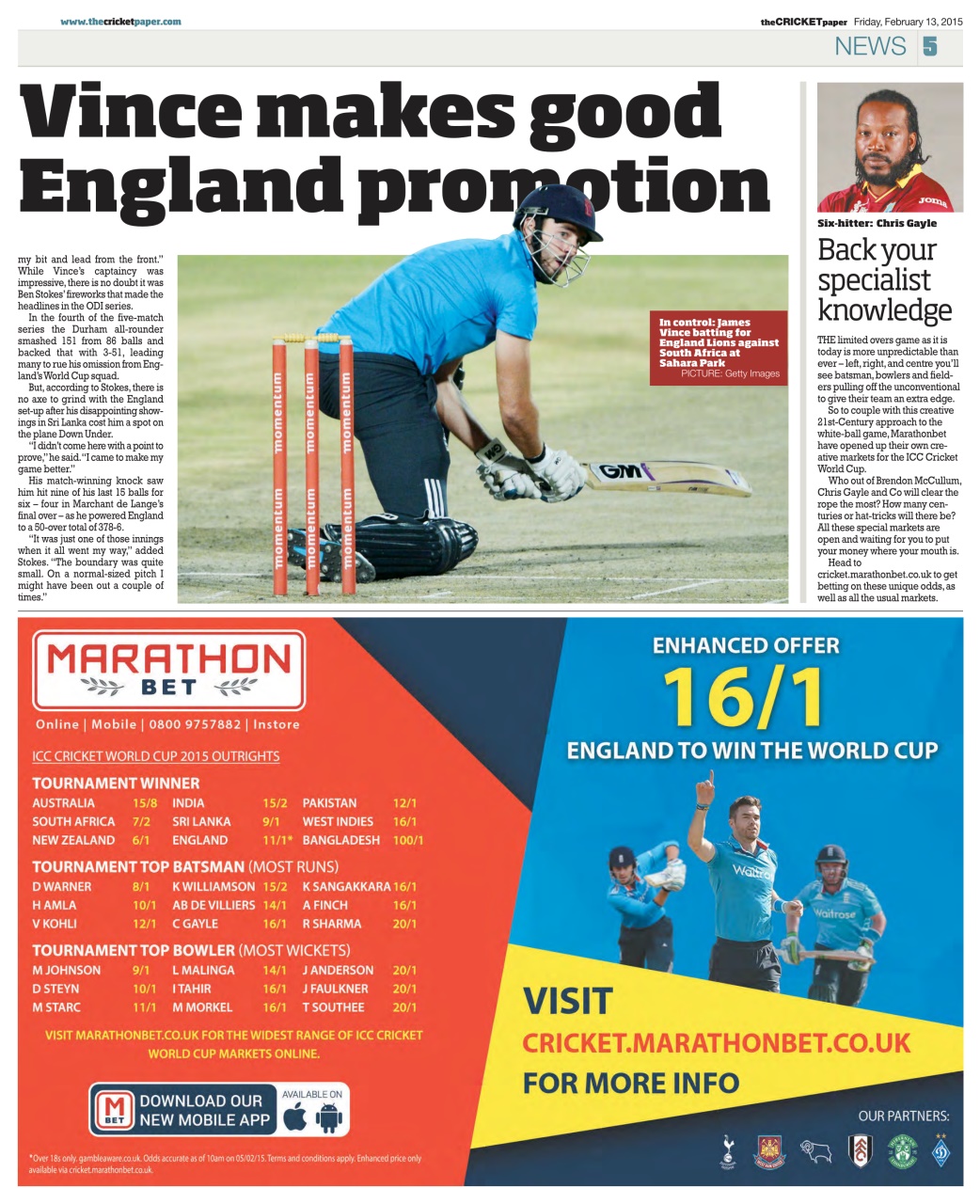 The Cricket Paper Preview Pages