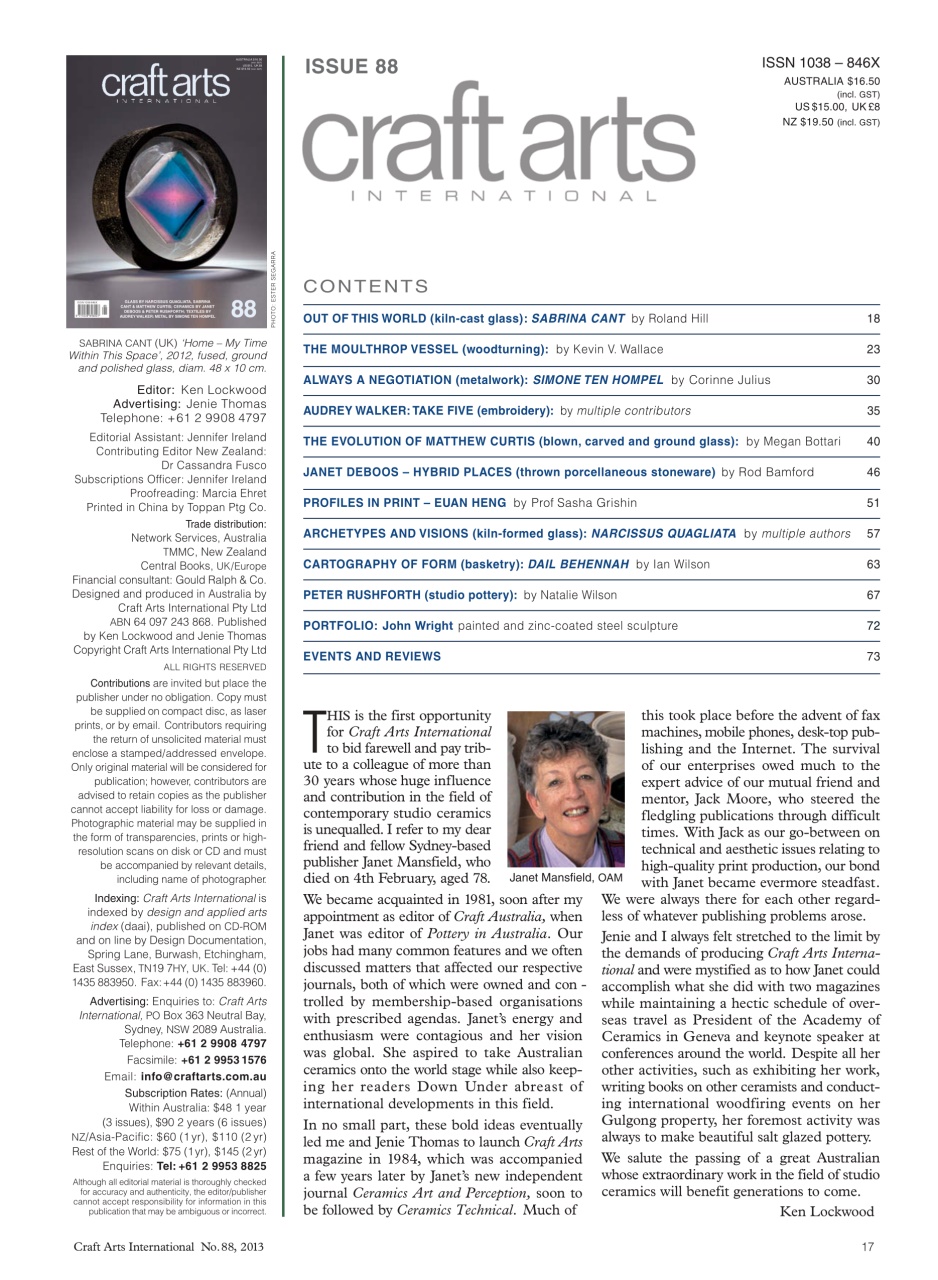 Craft Arts International Preview Pages